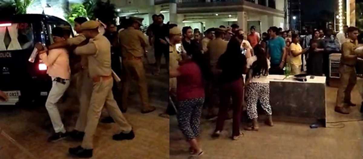 पार्किंग विवाद को लेकर जमकर हंगामा और मारपीट, दो लोगों को पुलिस ने हिरासत में लिया